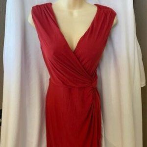 BAILEY44 Goddess cross over knotted bodycon dress burnt orange stretch Small